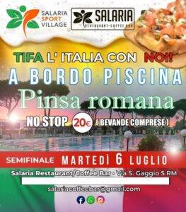 Salaria Sporting Village martedì 6 luglio 2021 Aperitivo Cena