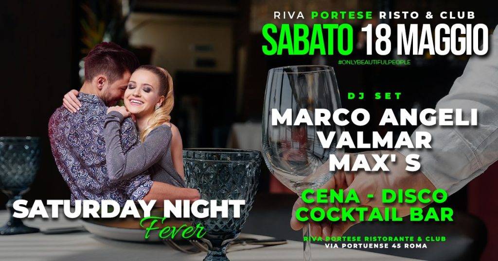 Sabato 18 maggio 2024 Riva Portese Cena Disco 80 90 2