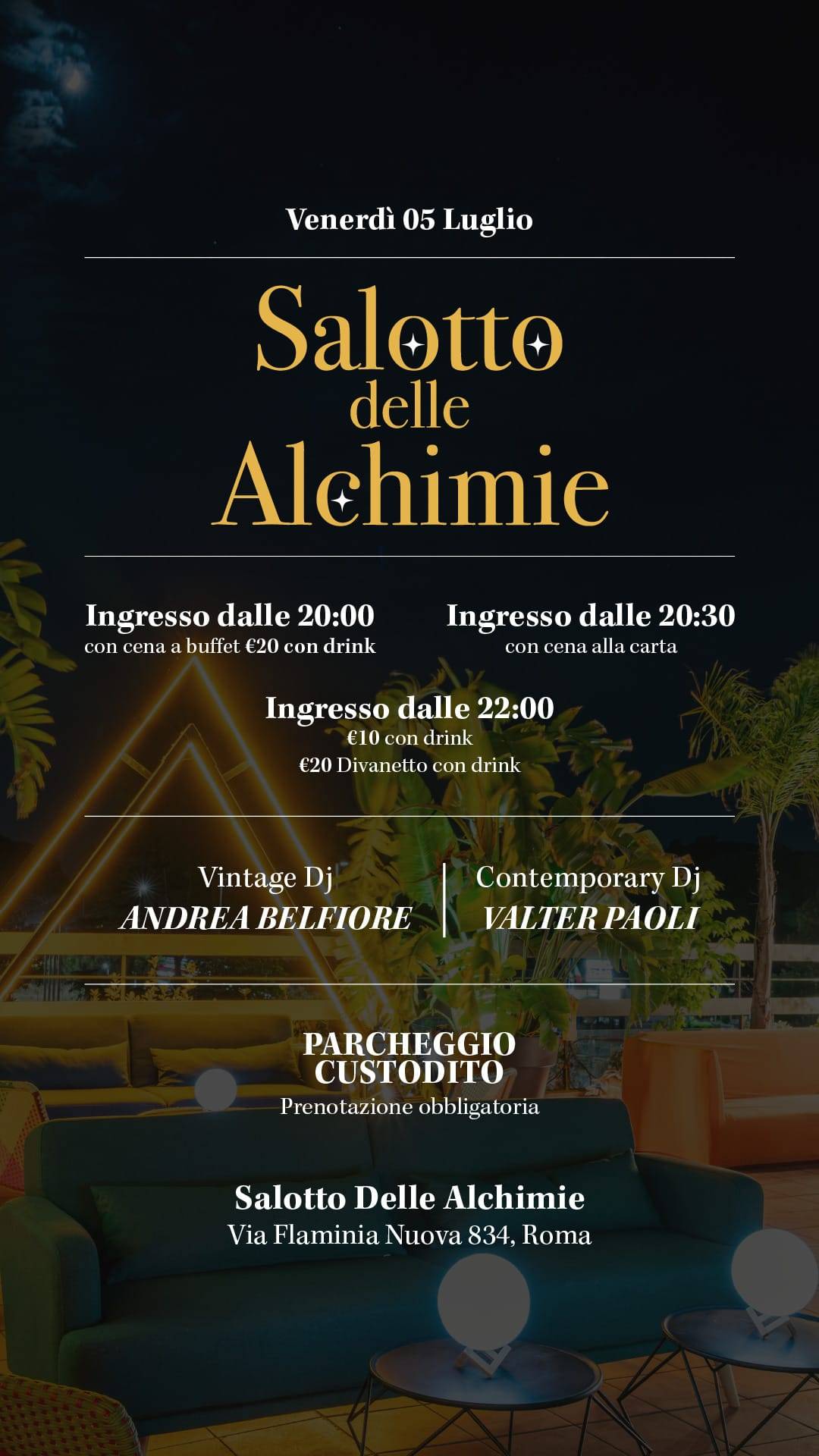 Venerdi 5 luglio 2024 Salotto delle Alchimie