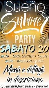 foto flyer Sabato 20 luglio 2024 Mediterraneo Beach Fiumicino