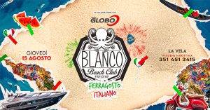 flyer ferragosto blanco fregene Radio Globo Party