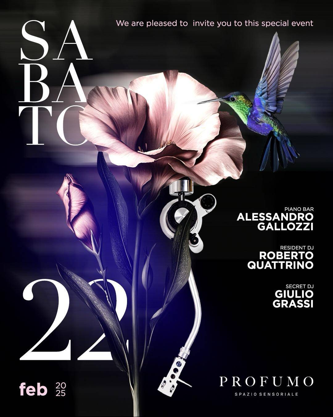 foto Sabato 22 febbraio 2025 Profumo Dinner e djset